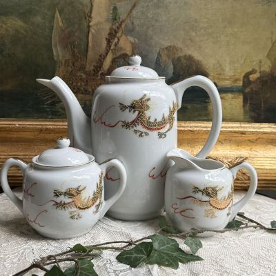 Сахарница Дракон 14 см фарфор Япония