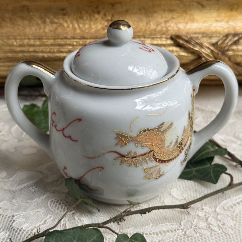 Сахарница Дракон 14 см фарфор Япония