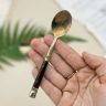 Ложка чайная 12 см латунь и дерево