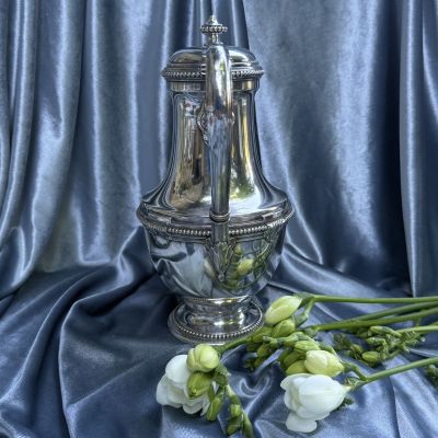 Чайник кофейник Christofle Gallia Perles 1 л серебрение Франция начало XX века