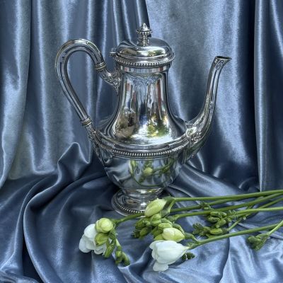Чайник кофейник Christofle Gallia Perles 1 л серебрение Франция начало XX века