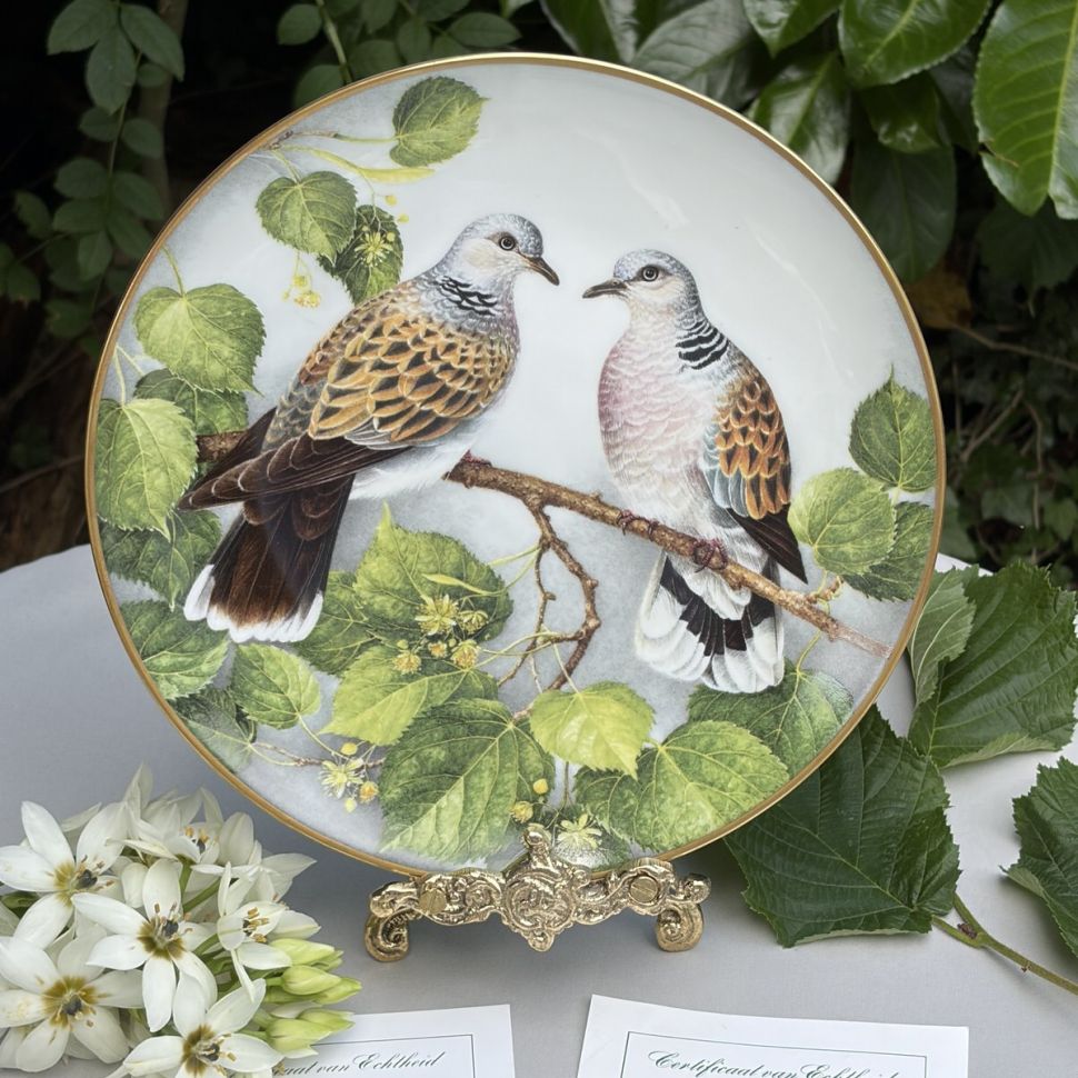 Тарелка Franklin Porcelain Птицы 23 см фарфор Франция 1984 г