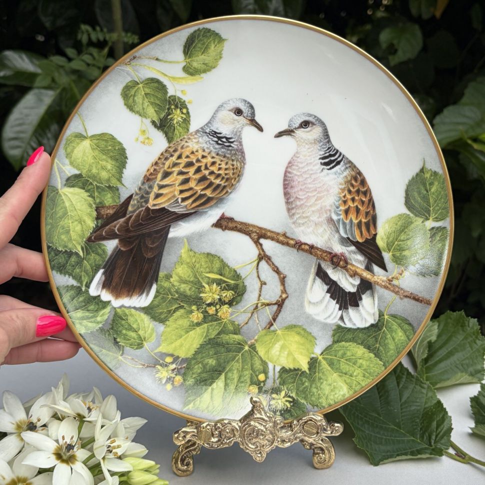 Тарелка Franklin Porcelain Птицы 23 см фарфор Франция 1984 г