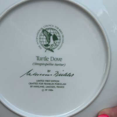 Тарелка Franklin Porcelain Птицы 23 см фарфор Франция 1984 г