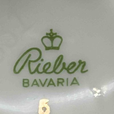 Сахарница молочник набор 2 предмета Rieber позолота кобальт Бавария