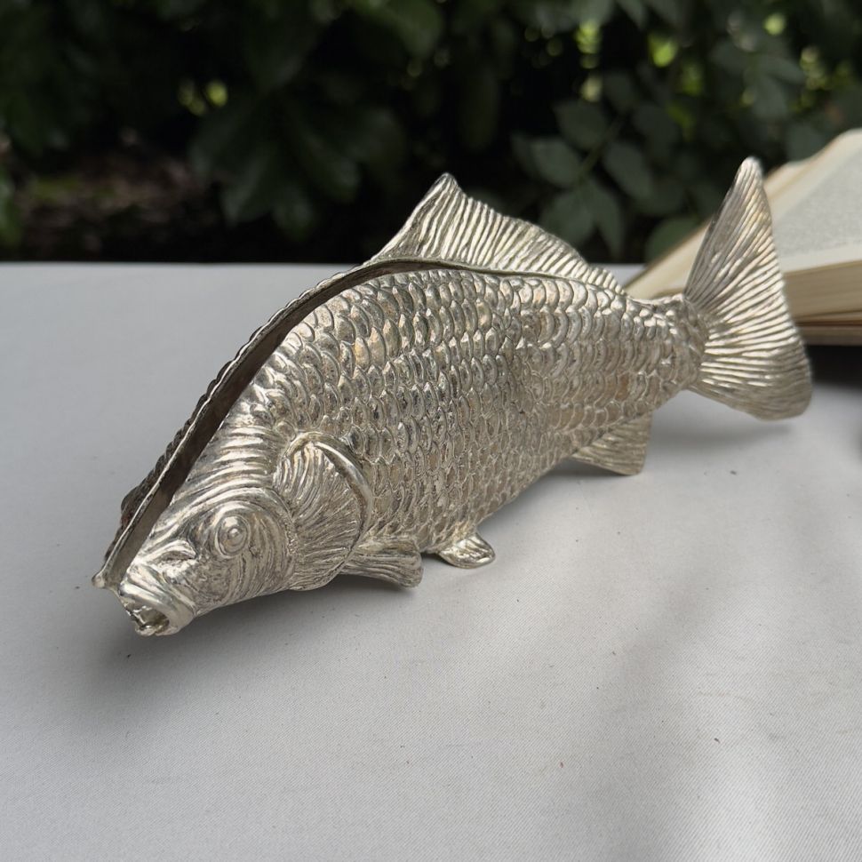Салфетница Рыба 22 см серебрение