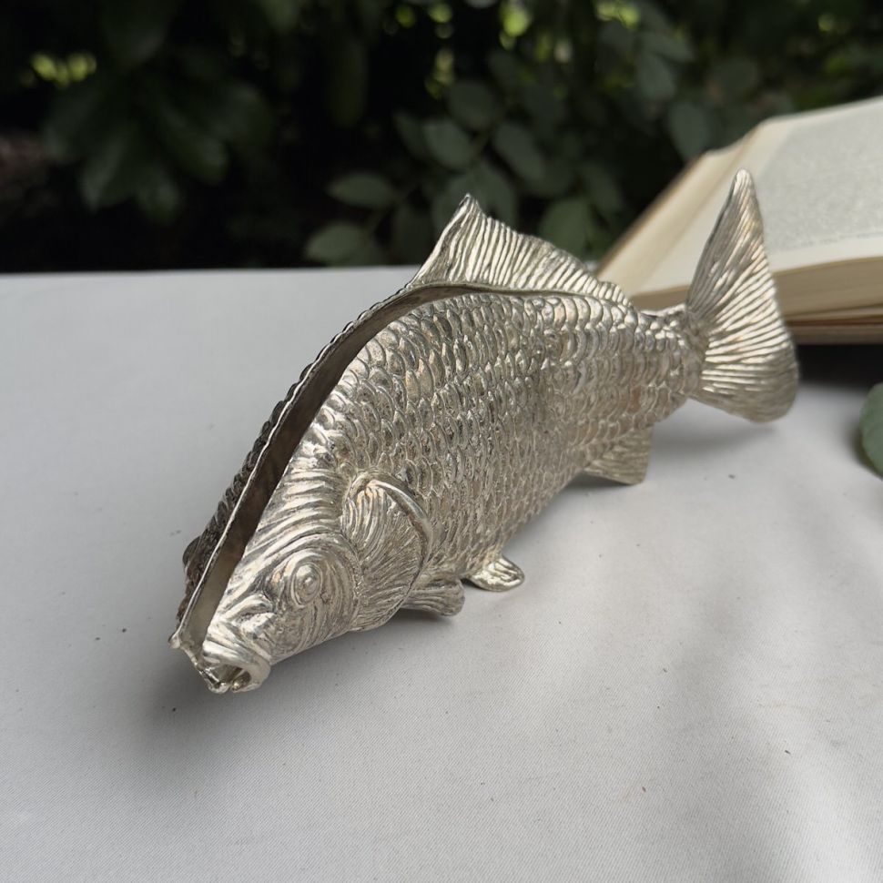 Салфетница Рыба 22 см серебрение