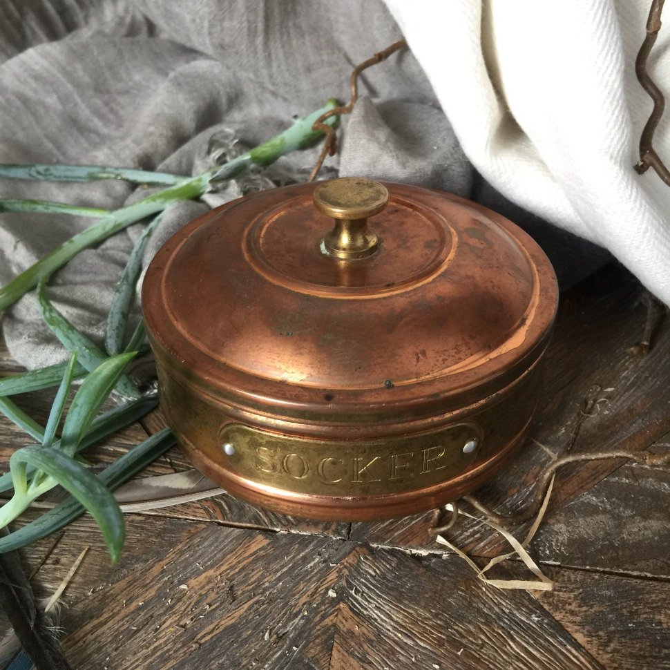 Банка малая сахарница с крышкой SOCKER медь
