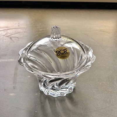 Сахарница с крышкой хрусталь Италия