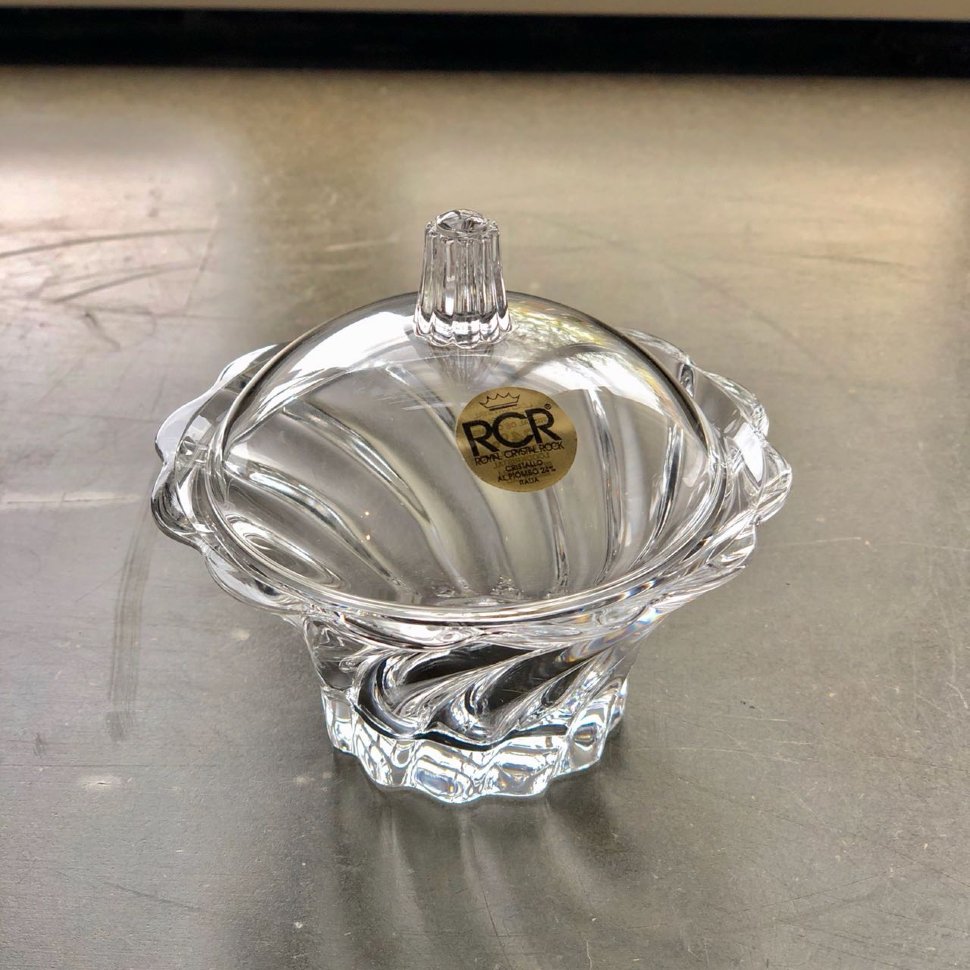 Сахарница с крышкой хрусталь Италия