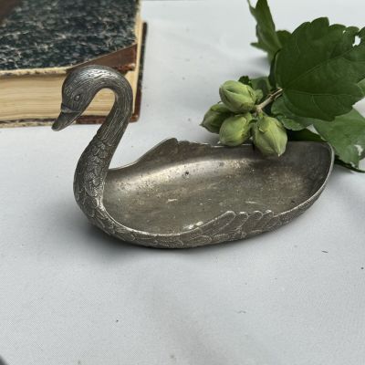 Блюдо ладья Лебедь 16 см peltro Франция 