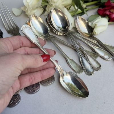 Ложка чайная 15 см серебрение Франция 