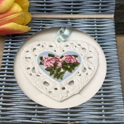 Подвес Hutschenreuther Сердце 8 см бисквитный фарфор Германия   