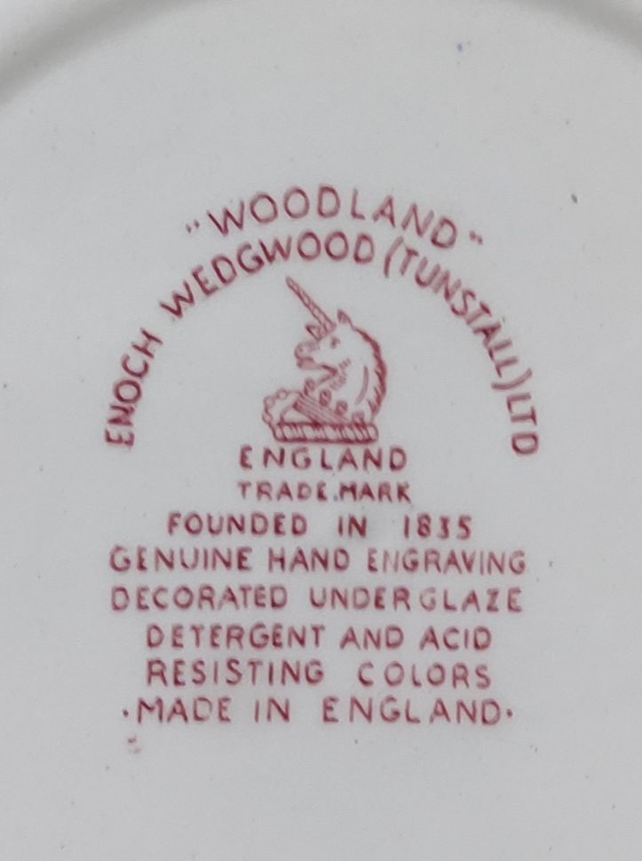 Блюдце Enoch Wedgwood Woodland 14 см Англия красный