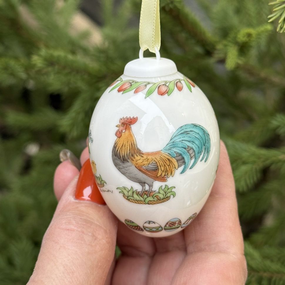 Подвес Яйцо пасхальное Hutschenreuther 7 см фарфор Германия 1993 г. 