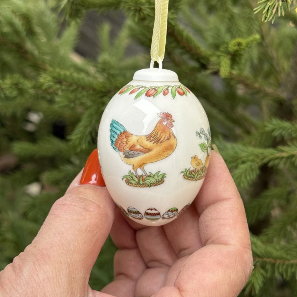 Подвес Яйцо пасхальное Hutschenreuther 7 см фарфор Германия 1993 г. 