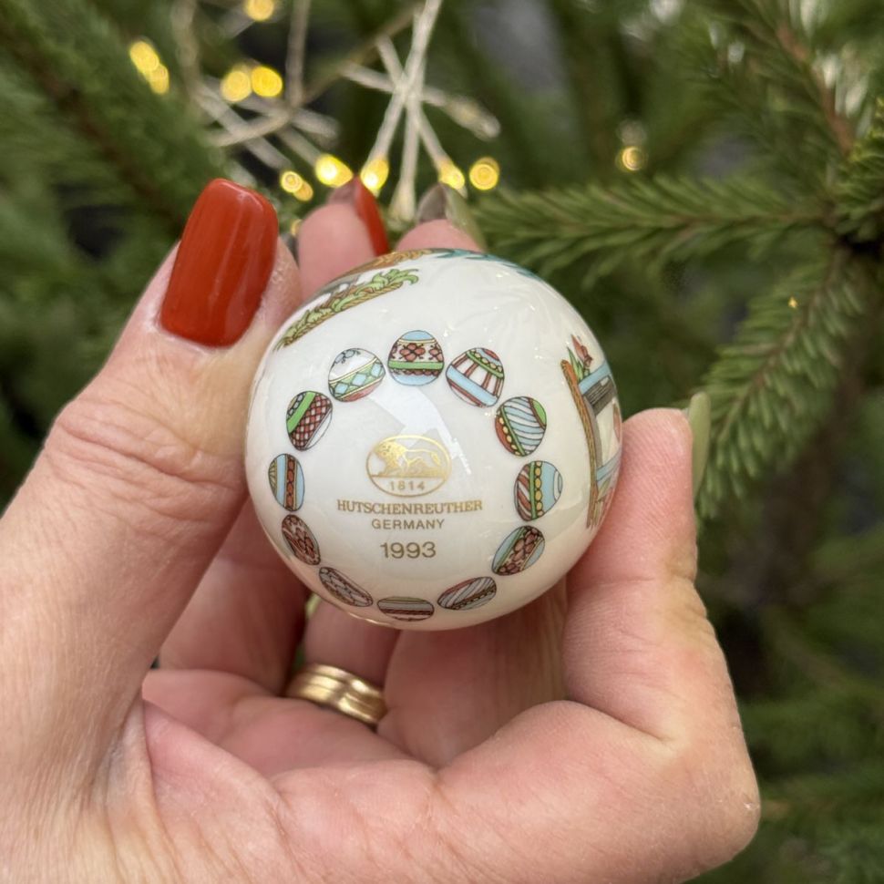 Подвес Яйцо пасхальное Hutschenreuther 7 см фарфор Германия 1993 г. 