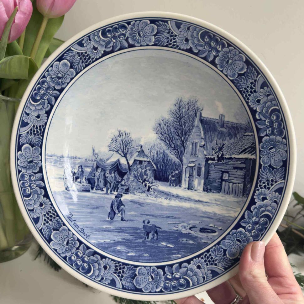 Тарелка с подвесом Уединенное место Royal Goedewaagen 24 см фарфор Голландия 1992