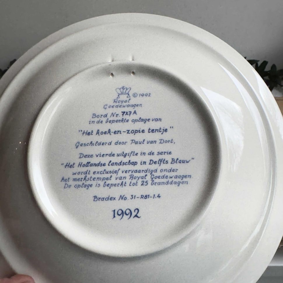 Тарелка с подвесом Уединенное место Royal Goedewaagen 24 см фарфор Голландия 1992