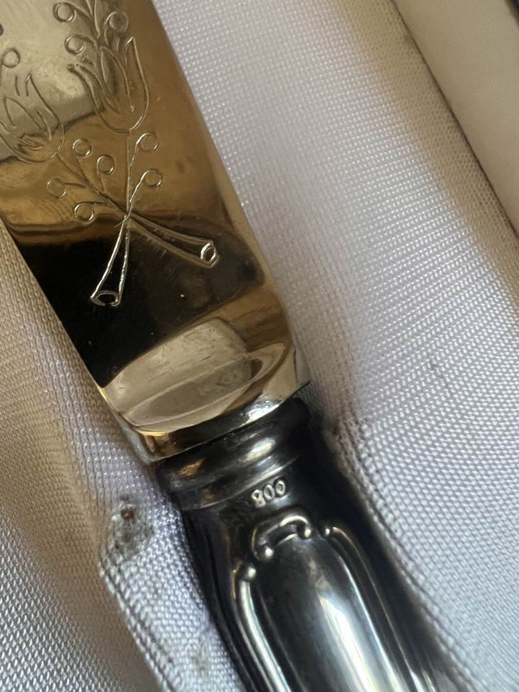 Набор сервировочный 3 предмета серебро Италия 