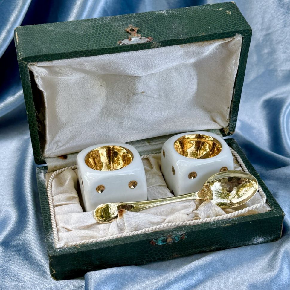 Набор для соли и перца Игральные кости с ложечкой 