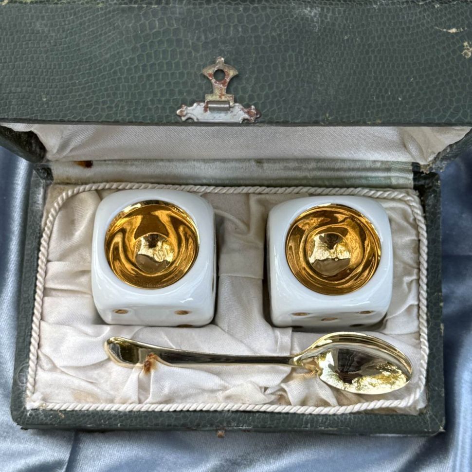 Набор для соли и перца Игральные кости с ложечкой 