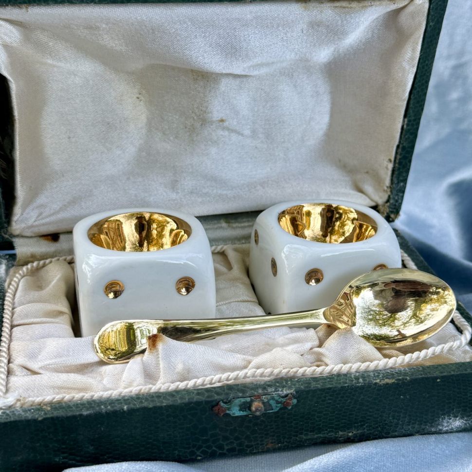 Набор для соли и перца Игральные кости с ложечкой 