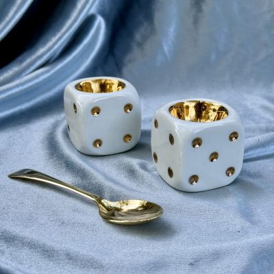 Набор для соли и перца Игральные кости с ложечкой 