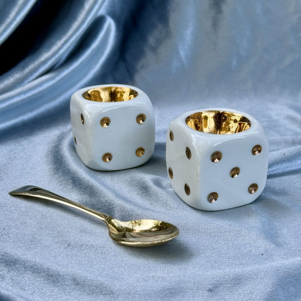 Набор для соли и перца Игральные кости с ложечкой 