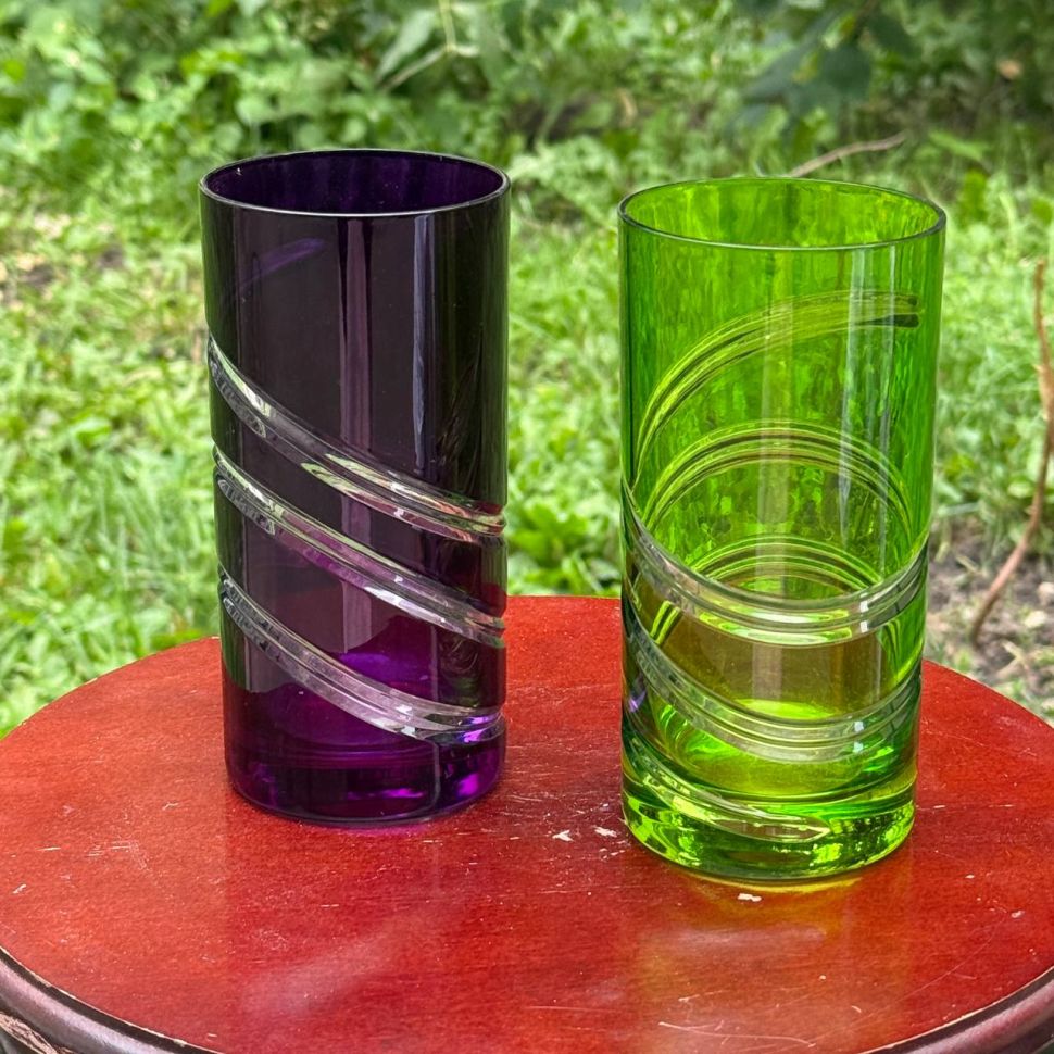 Стакан 400 мл набор 2 шт цветной хрусталь Германия