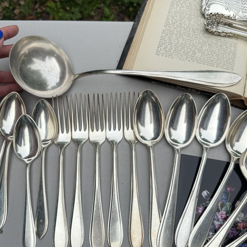 Ложка столовая Лепесток 18 см Gero 90 серебрение     