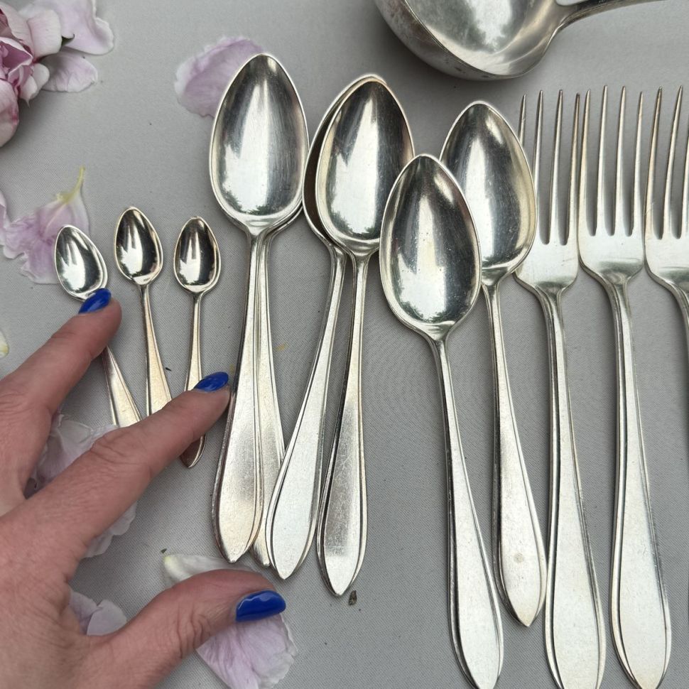 Ложка столовая Лепесток 18 см Gero 90 серебрение     