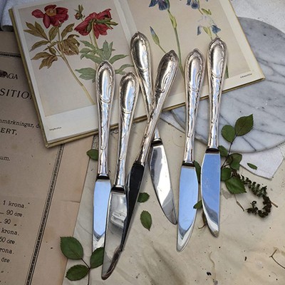 Нож столовый средний мельхиоровый