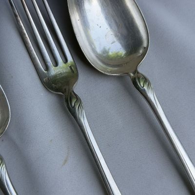 Вилка ложка Christofle 22 см набор 2 предмета серебрение Франция 