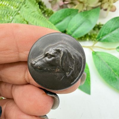 Пуговица старинная Собака 2,5 см латунь 