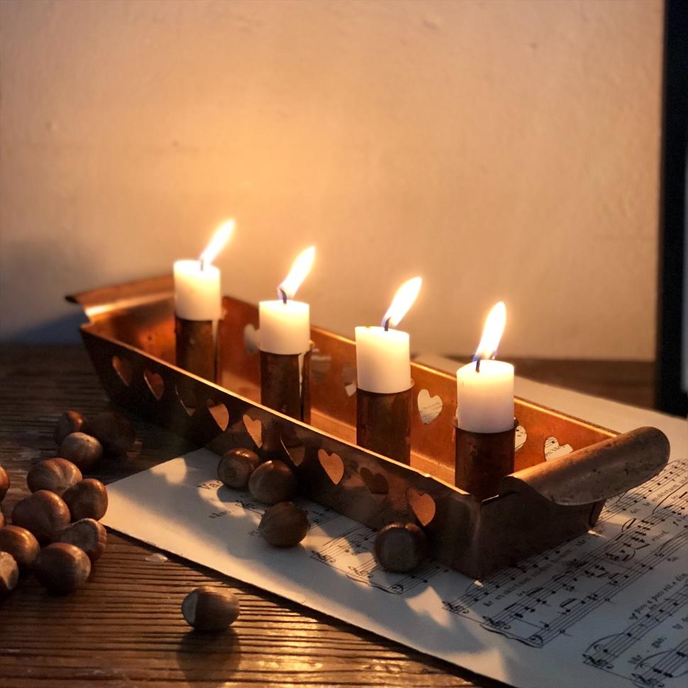 Подсвечник адвент медный на 4 свечи