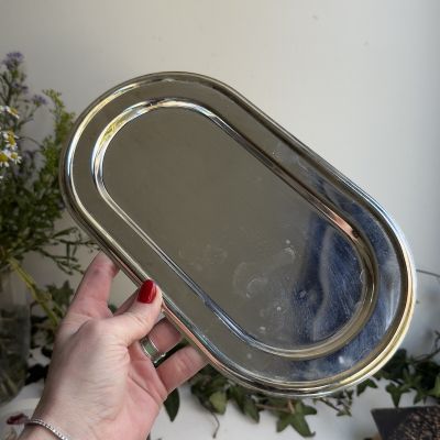 Блюдо поднос 29 см серебрение 