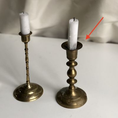 Подсвечник на одну свечу 15 см латунь