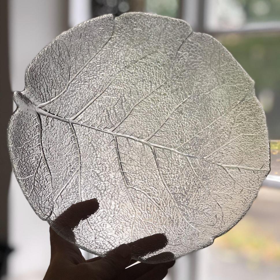 Тарелка 24 см Лист хрусталь Швеция Löv 