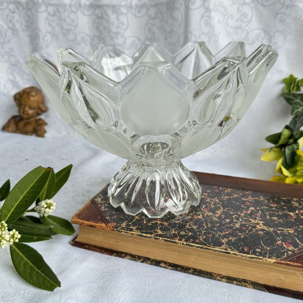 Ваза салатник Лотос 25 см хрусталь Германия
