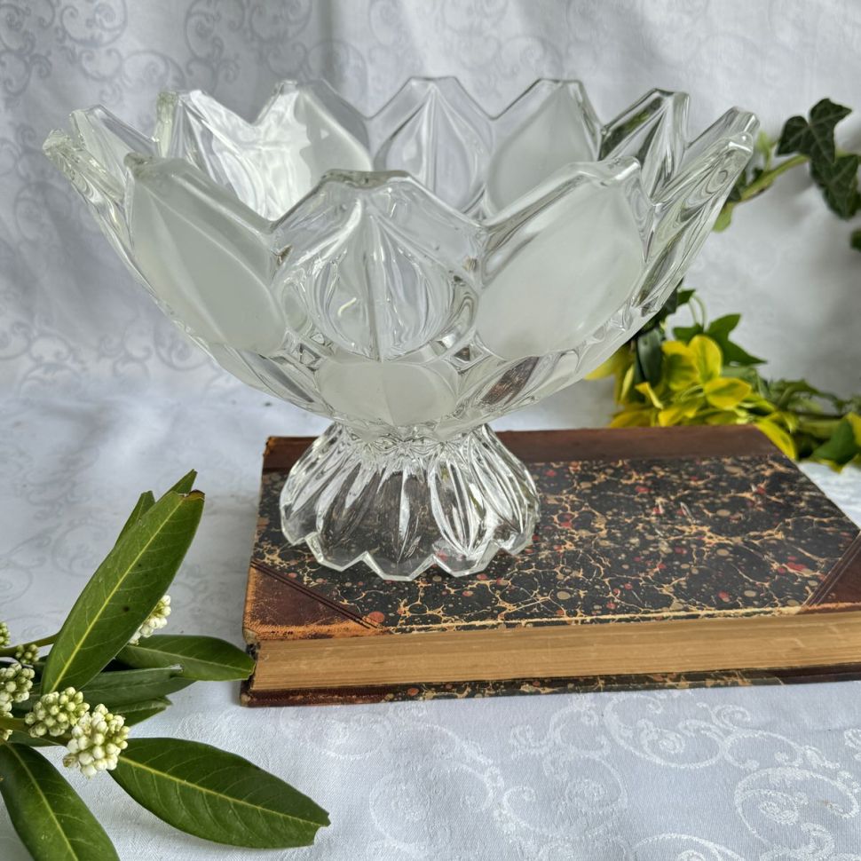 Ваза салатник Лотос 25 см хрусталь Германия
