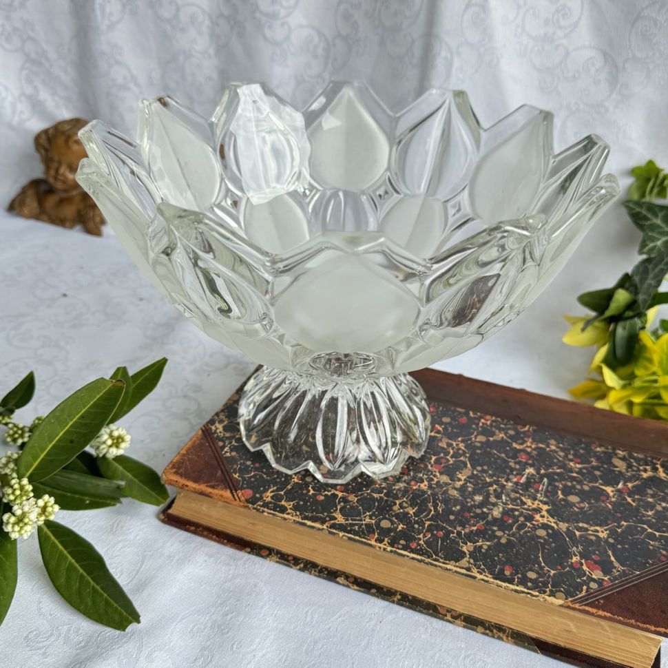 Ваза салатник Лотос 25 см хрусталь Германия