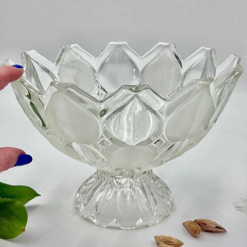 Ваза салатник Лотос 25 см хрусталь Германия