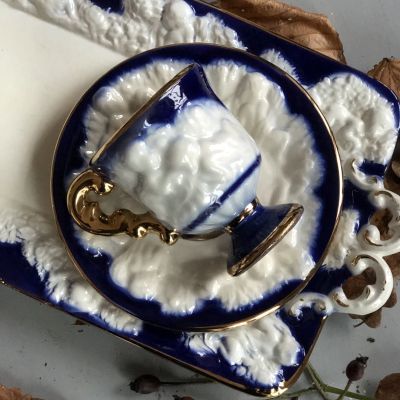 Кофейная пара с золотом без клейма