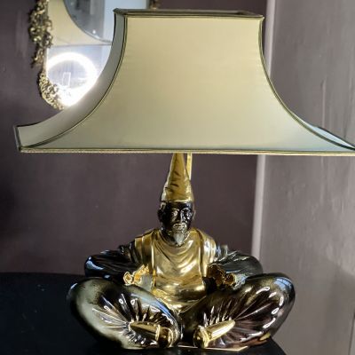 Лампа настольная с абажуром 76 см керамика металл ткань