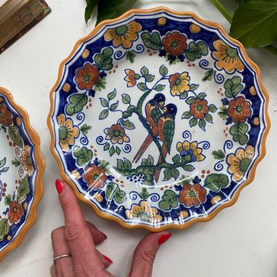 Тарелка старинная Delft подвесом 20 см полихром