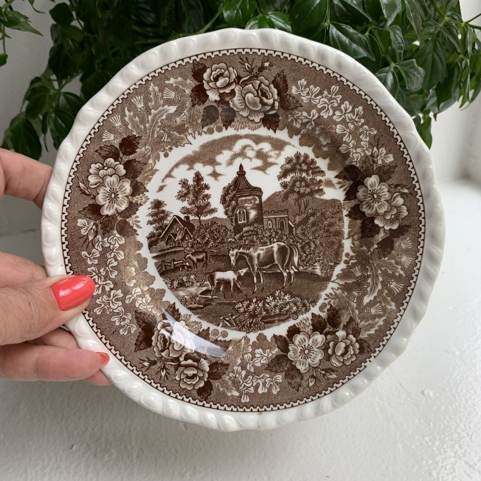 Тарелка 18 см Adams Wedgwood Group English Scenic Англия 