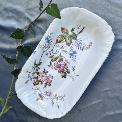 Блюдо прямоугольное Дикая роза Limoges 21 см Франция конец 19 в.