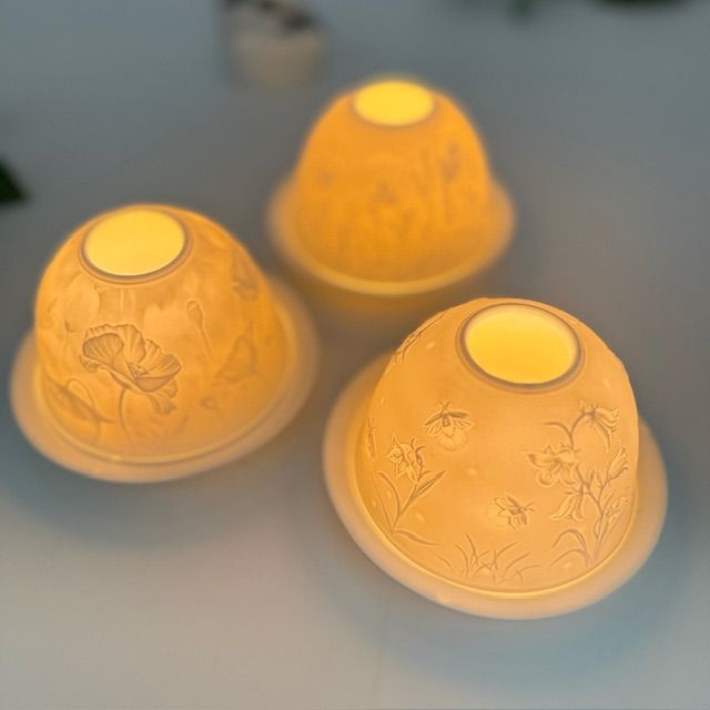 Подсвечник клош Колокольчики 12 см бисквитный фарфор Германия    