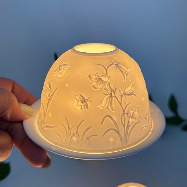 Подсвечник клош Колокольчики 12 см бисквитный фарфор Германия    